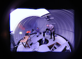 [ATLAS Software Engineers Larry Denneau and Andrei Sherstyuk testing Pathfinder inside the Ash-Dome. Image credit: ATLAS.ifa.]