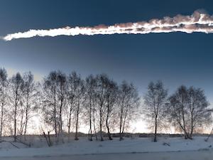 [The meteor streaking through the sky above Chelyabinsk, Russia on February 15, 2013. Image Credit: M. Ahmetvaleev. From: http://www.nasa.gov/mission_pages/asteroids/multimedia/pia16828.html]